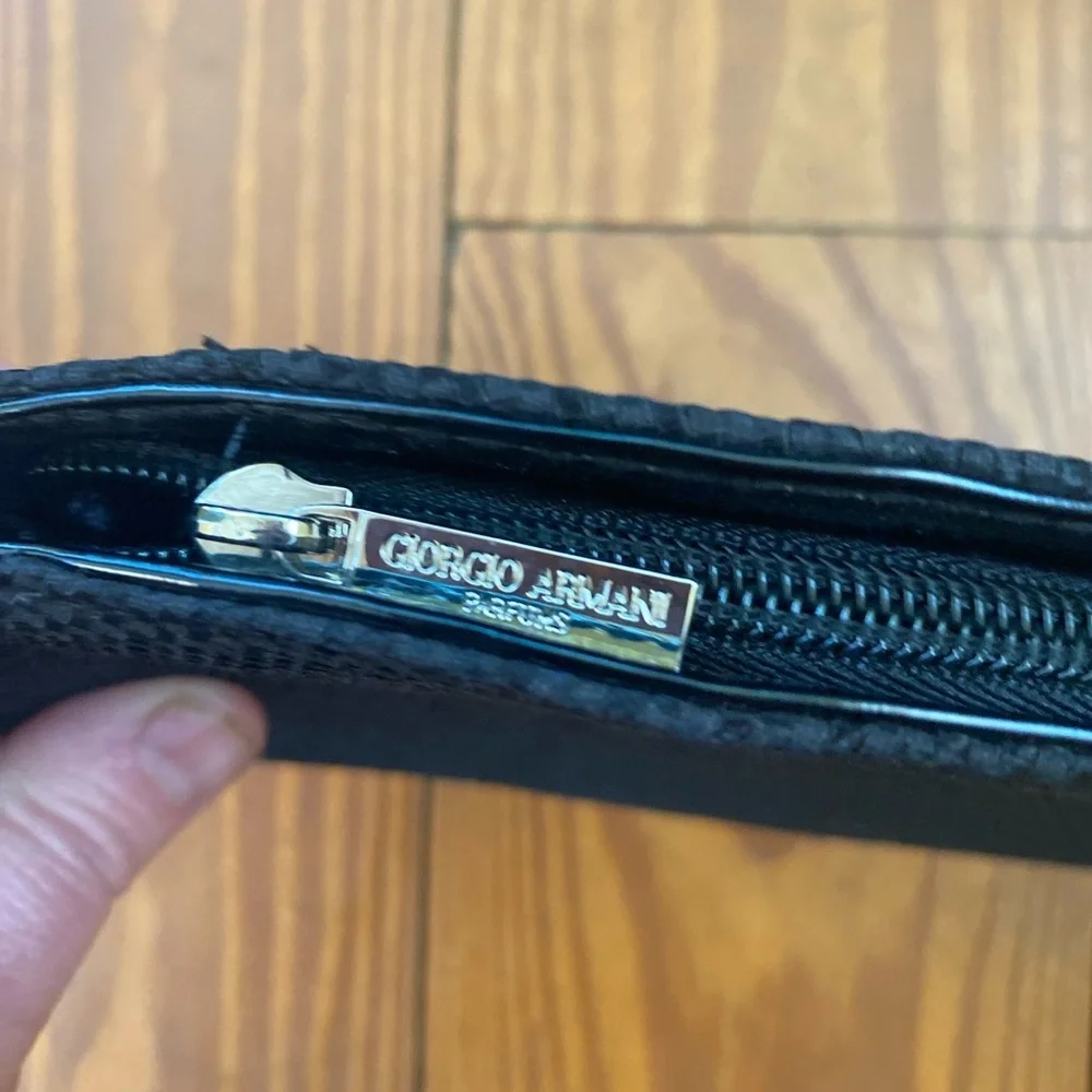 Giorgio Armani Textured Black Pouch